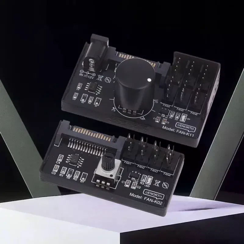 PWM 팬 속도 컨트롤러 SATA DC 전원 공급 4핀 팬 거버너 NAS 서버 팬 속도 조절기 4방향 6방향 PWM 팬 허브 컨트롤