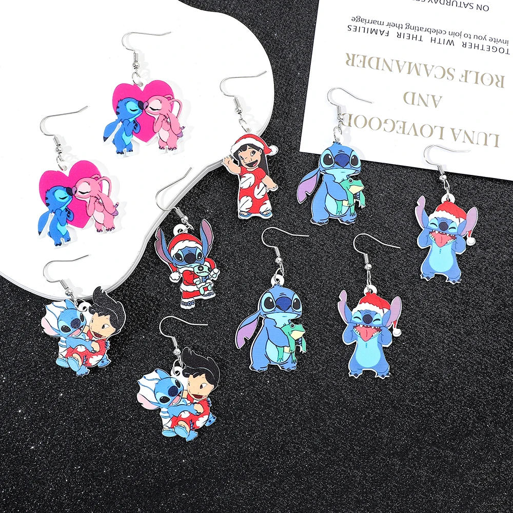 Lilo & Stitch Acrylic Earrings Pendant Ear Drop Christmas Jewelry