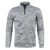 Autumn Men's Half Zipper Sweatshirts Long Sleeve Solid Color Pullover Turtleneck Streetwear Winter Warm Jacket Sport Coats 3