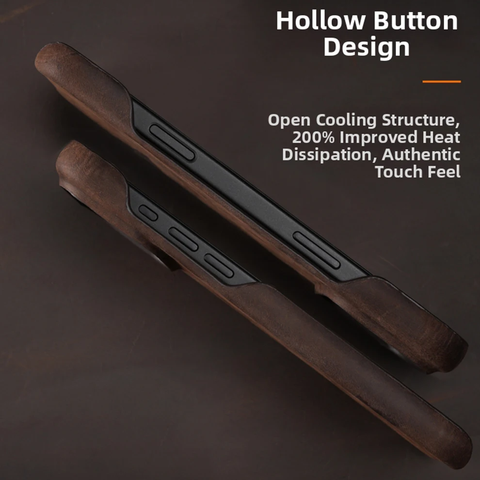 Luxury Crazy Horse Leather Phone Case with Raised Lens Protection and Anti-Fall Design