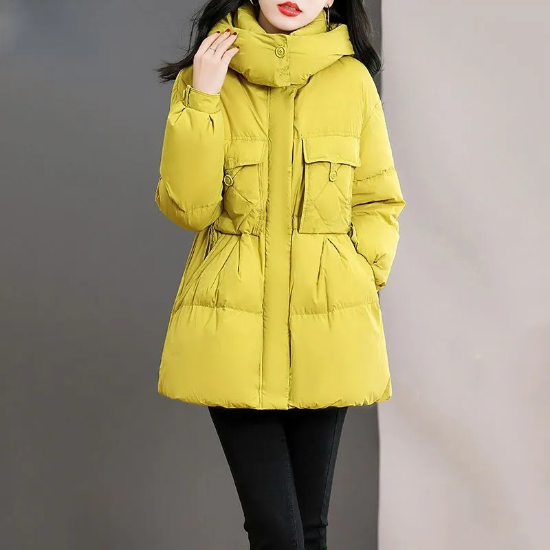 2023 New Women Down Jacket Winter Coat Female Short Parkas Loose Thick Warm Outwear Hooded Leisure Time Versatile Overcoat