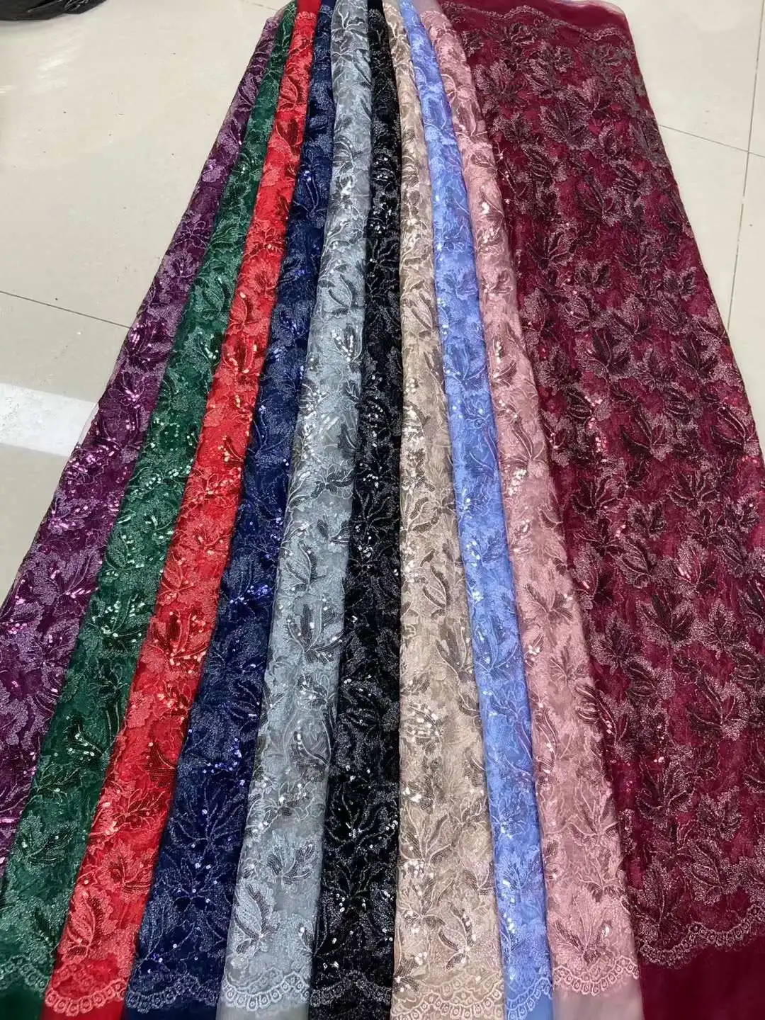 Selling luxury African lace fabric 2023 Latest green Indian sari fabric  High quality tulle 3D sequin fabric wedding dress YYZ378 - AliExpress