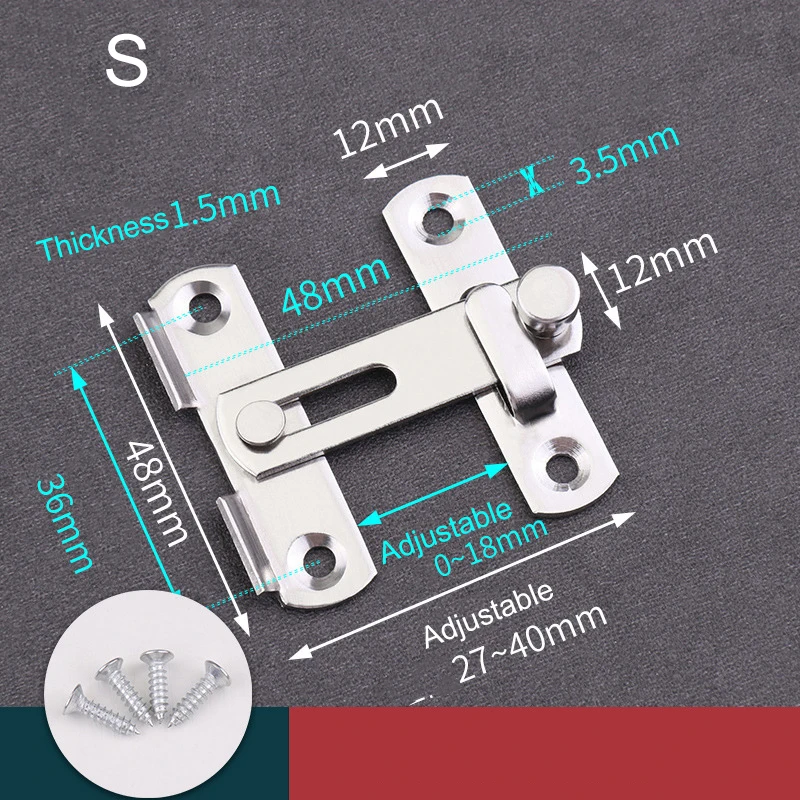 2 Chiavistelli Scorrevoli Per Porte - In Acciaio Inox, Serratura A 90°, Per Finestre, Armadi, Fienili, Colore Argento - Foto 6