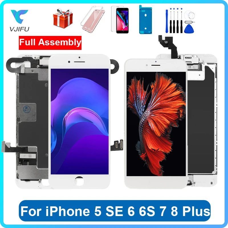 Schermo Intero Per Iphone Se 6G 6S 7 8 Plus Display Lcd Per Iphone 5 5S Ercan Sostituire Il Gruppo Digitalizzatore + Pulsante Home Fotocamera Anterior