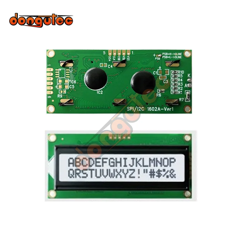 5 0 в 1602 16x2 символьный ЖК-дисплей модуль AIP31068 контроллер серый черный свет 16*2 SPI