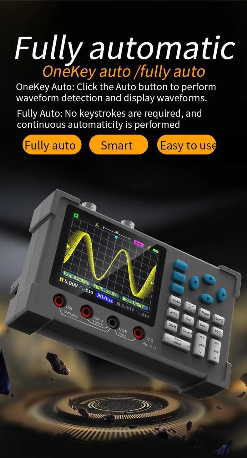 Protable DSO3D12 3.2 Inch Desktop Digital Oscilloscope 120M Bandwidth Dual Chann