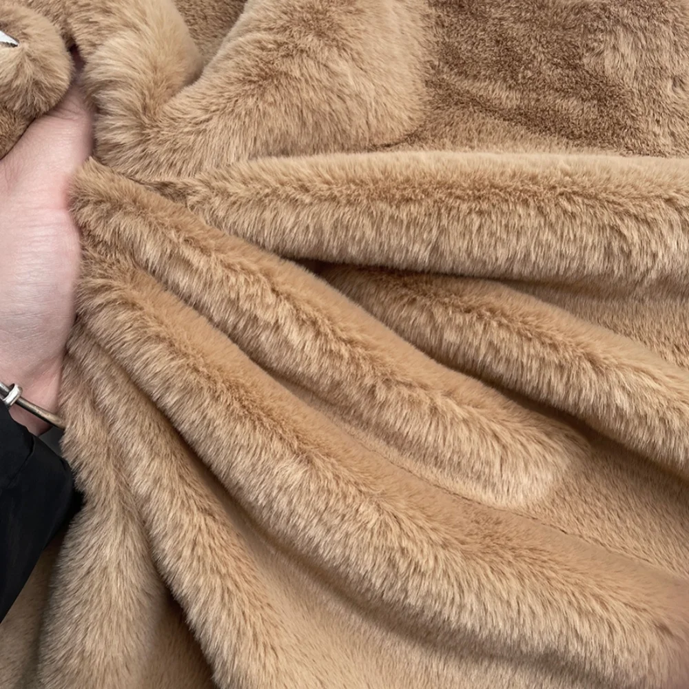 Luxurious Super Soft Faux Rabbit Fur Plush Fabric - 100% Polyester, 10mm Pile, Ideal for DIY and Sewing Projects