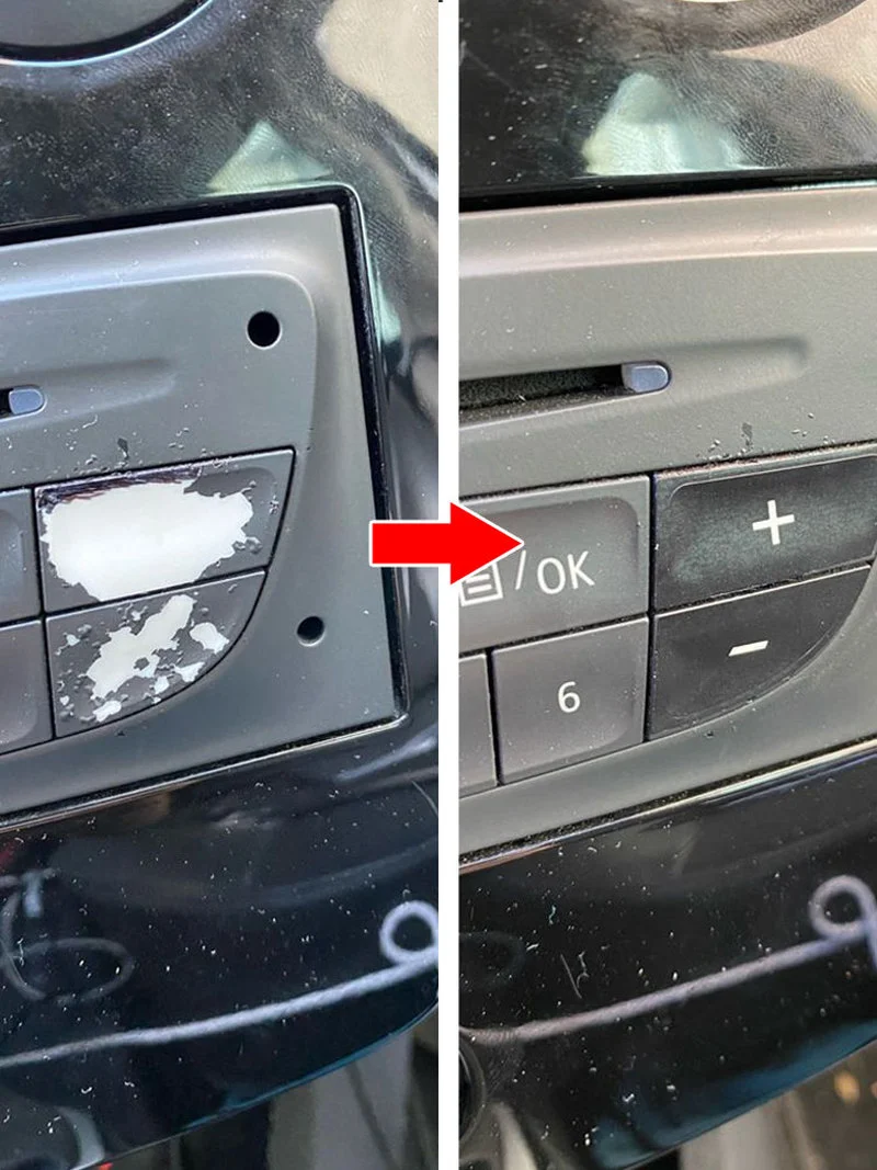 Car Button Repair Stickers For Twingo Renault Clio Megane 2009-2011 CD Radio Audio Button Repair Decals Black