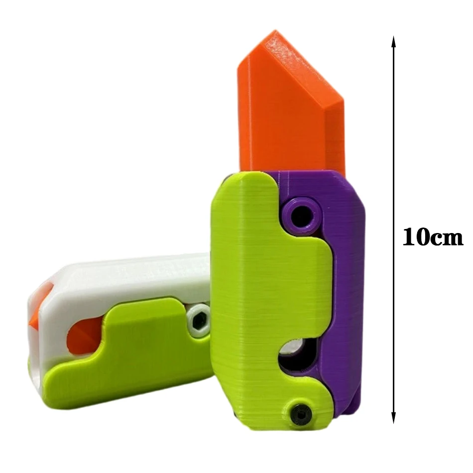 3D Print Gravity Cub Jump Small Radish Carrot Knife Mini Model Decompression Toy Push Card