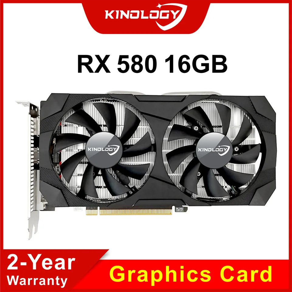 Kinology RX 580 16GB 2048SP Brand New Graphics Card RX588 GPU 16 G