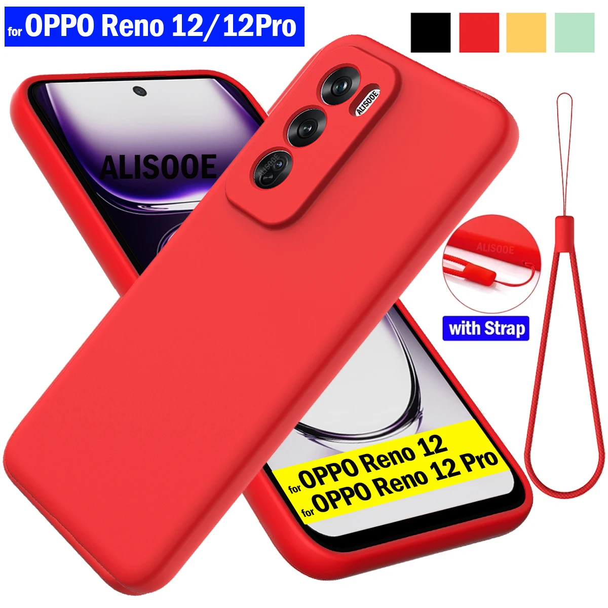 Liquid Silicone Protective Phone Case with Strap – Durable, Soft-Touch Cover for Enhanced Grip and Protection