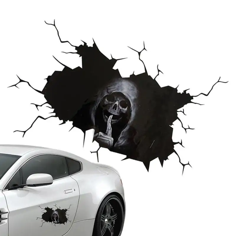 

Silent Skull Sticker Halloween Wall Floor Sticker Car Window Festival Decoration Car Sticker Car Rear Emblem Badge Decal Sticker