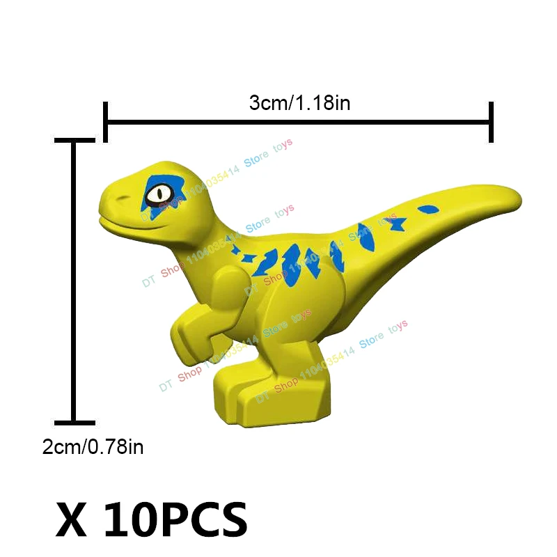 thumbnail image 1 of 10 piezas de bloques de construcción de dinosaurios World Chase Tyrannosaurus Rex Triceratops Stegosaurus figuras de acción accesorios de juguete para niños, 1 of 5