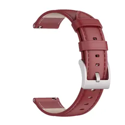 Premium Leather Strap for Smartwatch - Stylish Replacement Watchband Bracelet (Wine Red)