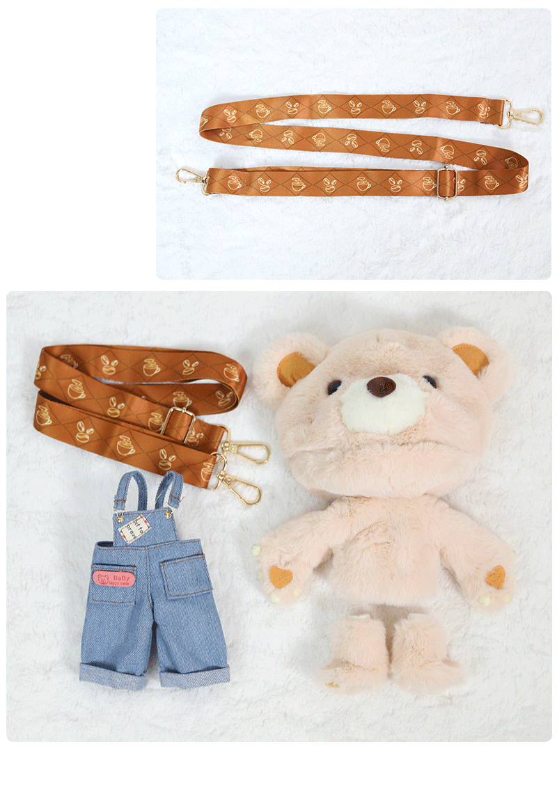 Neo Blythe Doll Bear Satchel Outfit with Overall 4