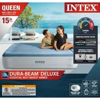 Intex 15" Queen Essential Rest Dura-Beam Airbed Mattress with Built in Pump 2