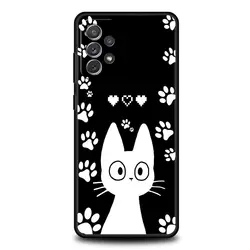 Cute Cartoon Black Cat Phone Case Cover - Samsung A03S (A5)