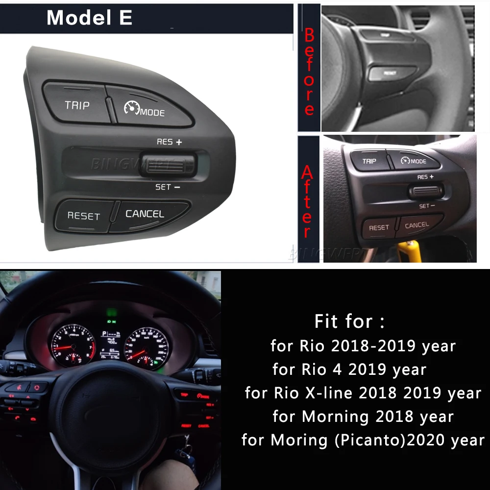 For Kia RIO K2 Picanto 2017 2018 RIO X LINE Steering Wheel Buttons Phone Volume