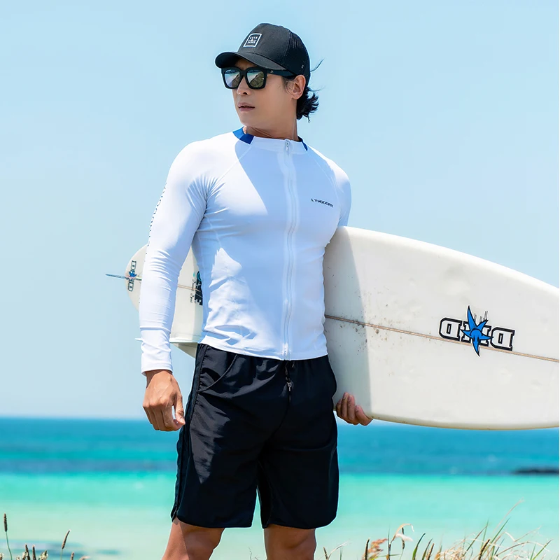 SAILBEE 남성용 러쉬 남성용 긴팔 수영복 플로트 슈트 탑 UV 수영 러쉬 가드 서핑 세일 드롭 배송