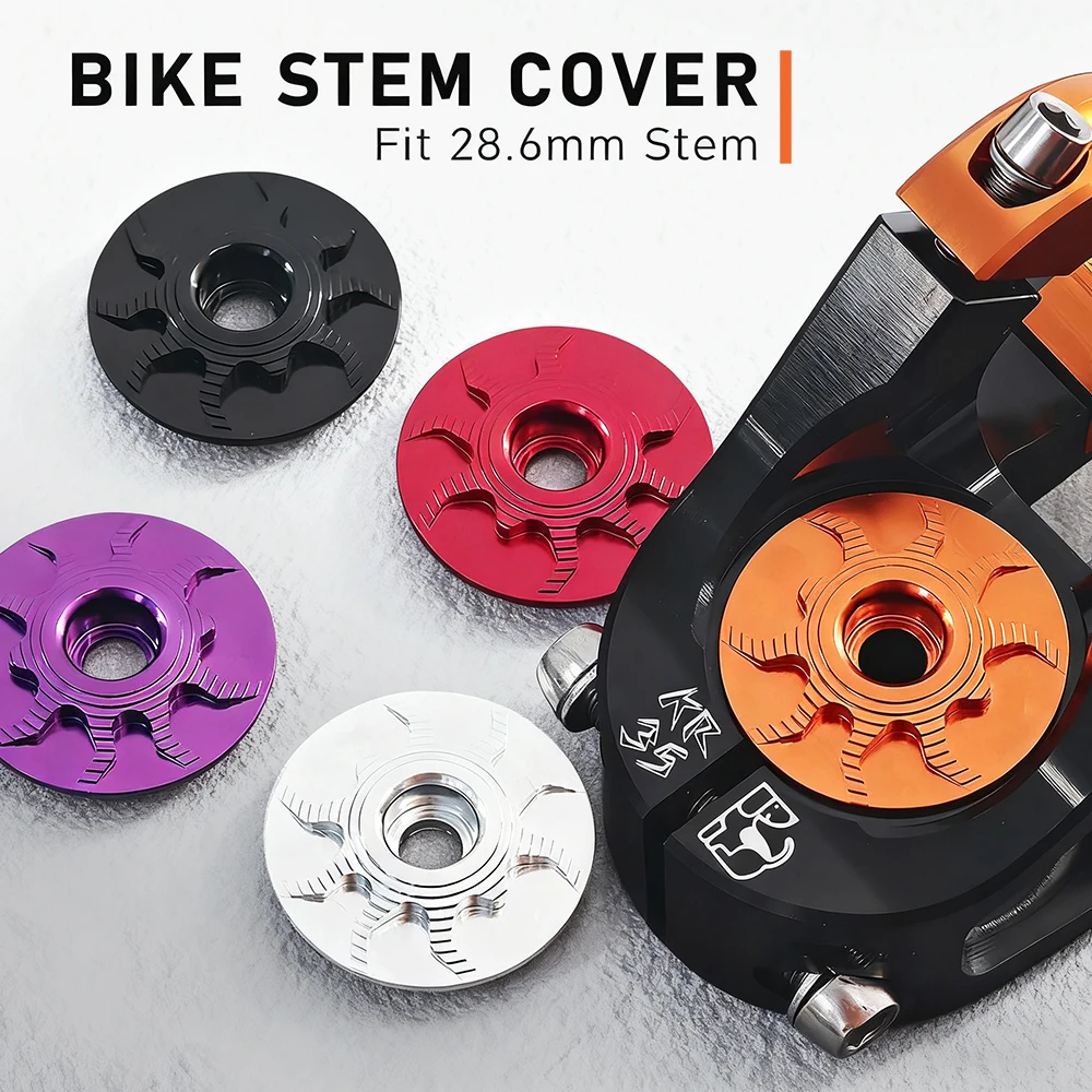 KRSEC Bike Stem Cover Aluminum Alloy Headset Top Cap MTB Bicycle Stem Cap Suit For Road Mountain 1-1/8‘’ Fork