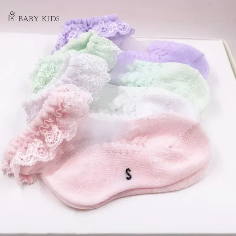 Pure Cotton 0 Year Baby Socks cotton socks children socks Summer Children Lace Socks Autumn 3 Year Old Summer Baby Girls Princess Style