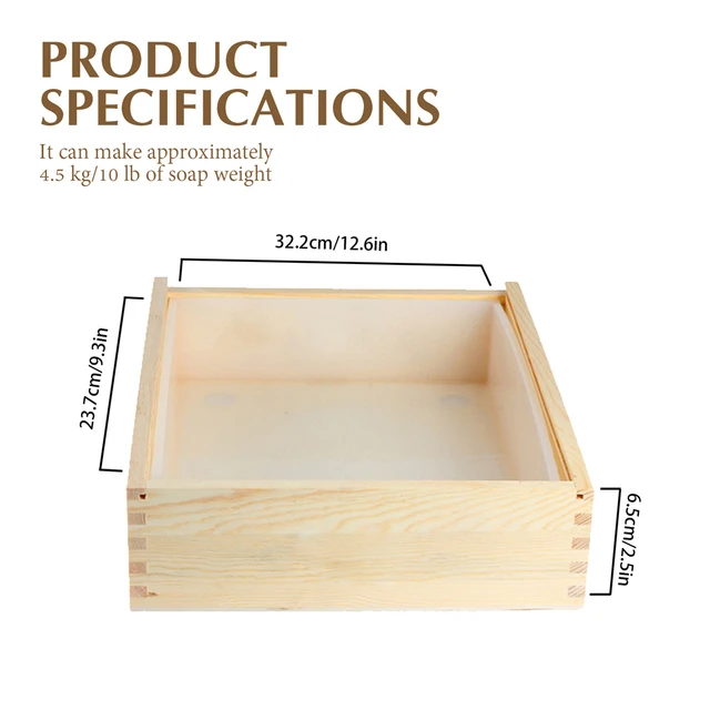 Moule à savon rectangulaire de silicone avec boîte en bois pour la  fabrication de savon