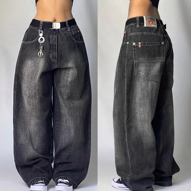 Street Wear Oversized Printed Loose Jeans Y2K Harajuku Hip-Hop Retro Pop Ear Goth High-Waisted Jodhpurs Wide-leg Pants Trousers 6