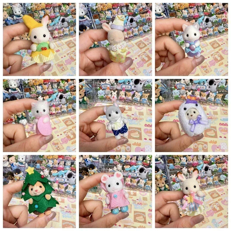 Sylvanian Families Anime Dollhouse Furniture Toys Girl Calico Critters Cute Gifts for Girls Figures Ternurines Small Baby Kids 6 For animal toy set,anime girl figures,doll house toys,dollhouse furniture set,cartoon toy