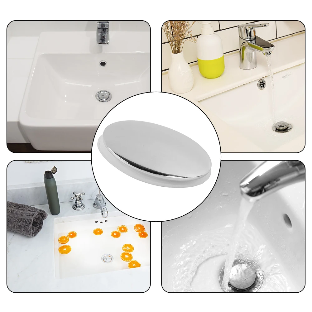36mm Replacement Sink/Basin Waste Plug Cap Chrome Kitchen Bathroom Wash Basin Sink Anti Clogging Press Pop-up Type