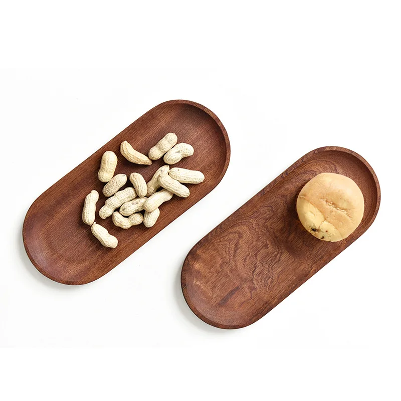 Leeseph Wooden Serving Trays Oval Wood Tray Platters for Serving Food Dishes Dinner Plates for Party Entertaining Appetizer