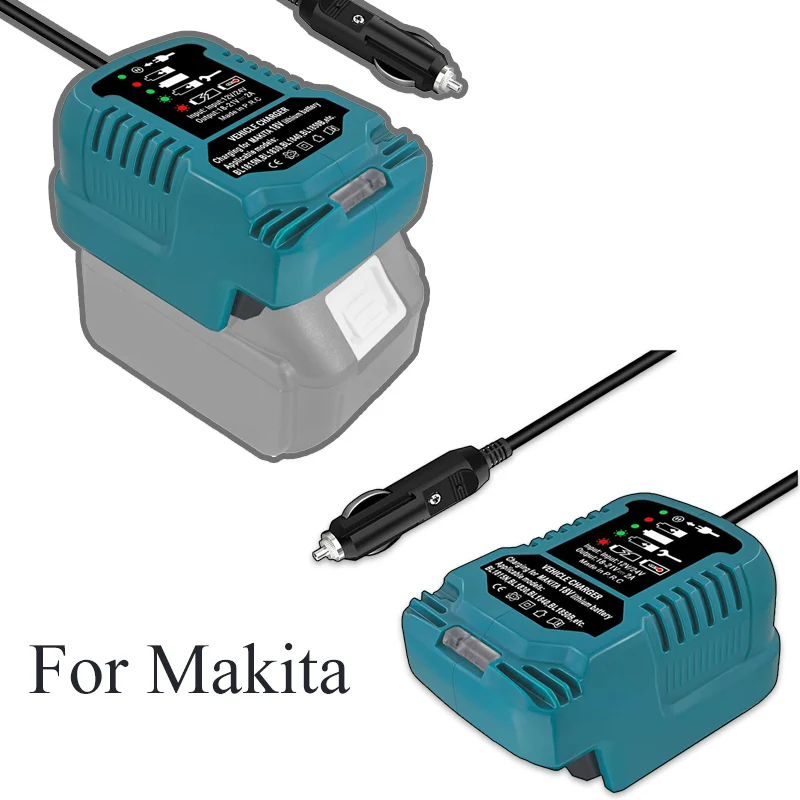 Für Makita Mini Compact Auto Ladegerät 18V LXT Batterie BL1860 BL1830 DC 12V/24V Li-Ion Batterie Zigarette leichter Stecker mit LED