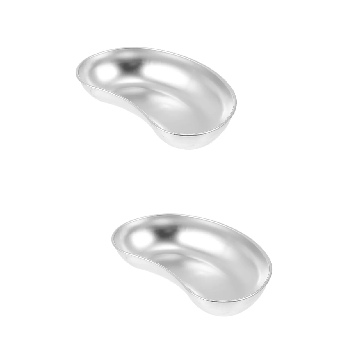 

2 Pc Stainless Steel Waist Kidney Shape Storage Plate Versatile Tray Small Metal Curved Bending Disinfecting Flat