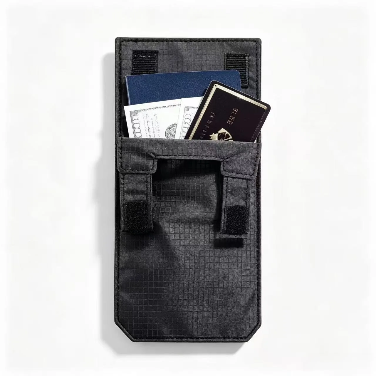 Sleek Anti-Theft Nylon Belt Wallet - Ultra Thin & Portable with Dual Compartments