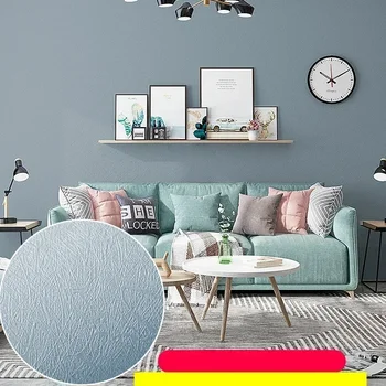 สีทึบ Self-Adhesive Macaron วอลเปเปอร์เฟอร์นิเจอร์ตู้สติกเกอร์ตกแต่งห้องนอนฟิล์มไวนิล DIY ห้องนั่งเล่นตกแต่งบ้าน 12