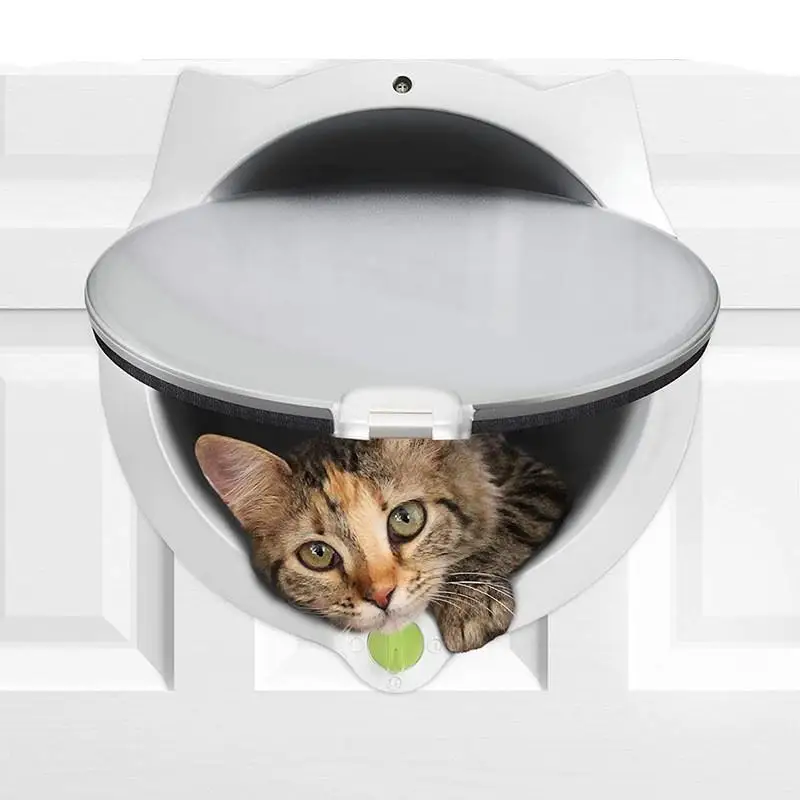 [YA] 고양이 문 귀여운 고양이 문 자석식 4가지 잠금 모드 플라스틱 자동 고양이 문 실내외 문용