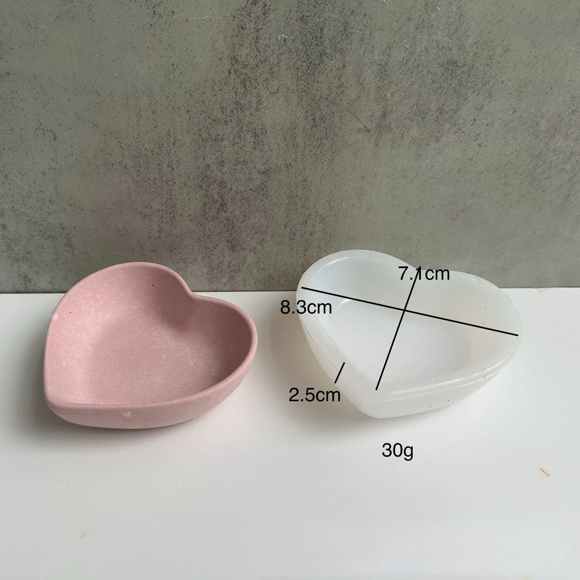 Silicone Mold Concrete Square Heart Shape Silicone Molds DIY Handmade Epoxy Resin Jewelry Storage Tray Molds Storage Box