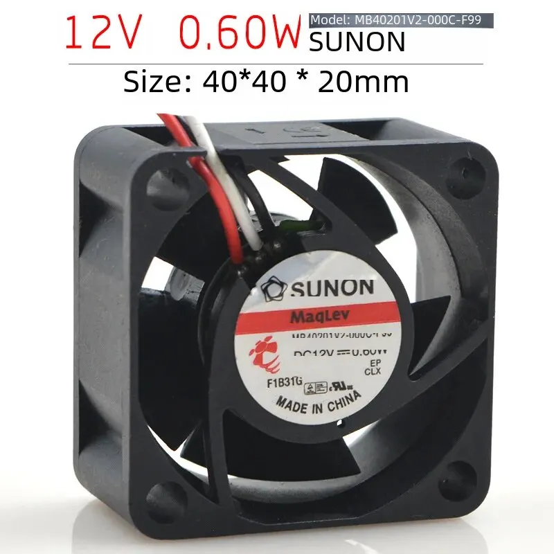 Sunon Jianzhong Mb40201v2-000c-f99 냉각 선풍기, 12V 0.60W, 12V 4020, 40mm