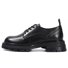 

2022 Oxford Shoes Women Genuine Leather 2021 New Autumn Fashion British Style Lace Up Thick Sole Student Women Shoes