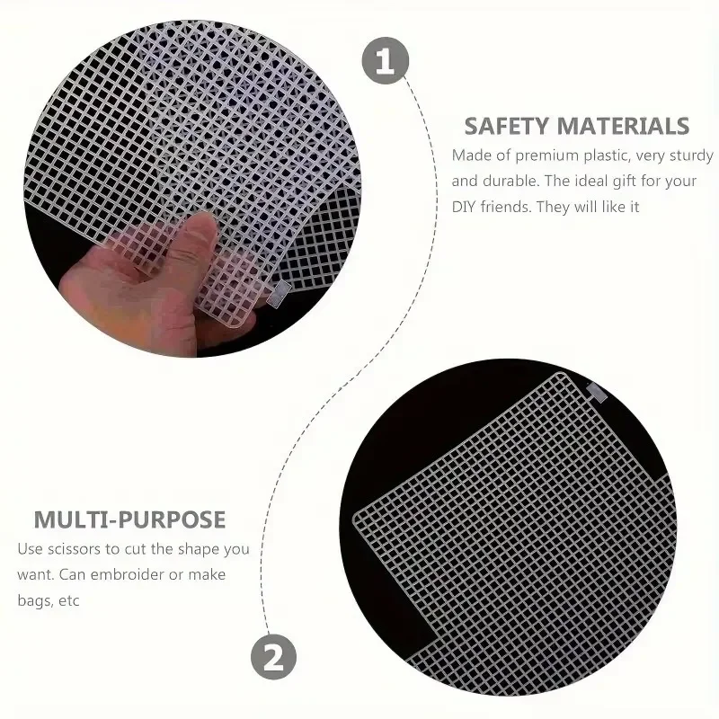 3pcs, White Mesh Plastic DIY Craft Material, Hollow Woven Sheet, Solid Color Bag Fabric for For DIY Craft