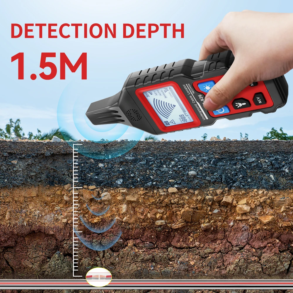 Noyafa NF-826 Wire Tracker Portable Telephone Cable Locator Underground Pipe Detector Professional Cable Finder 3