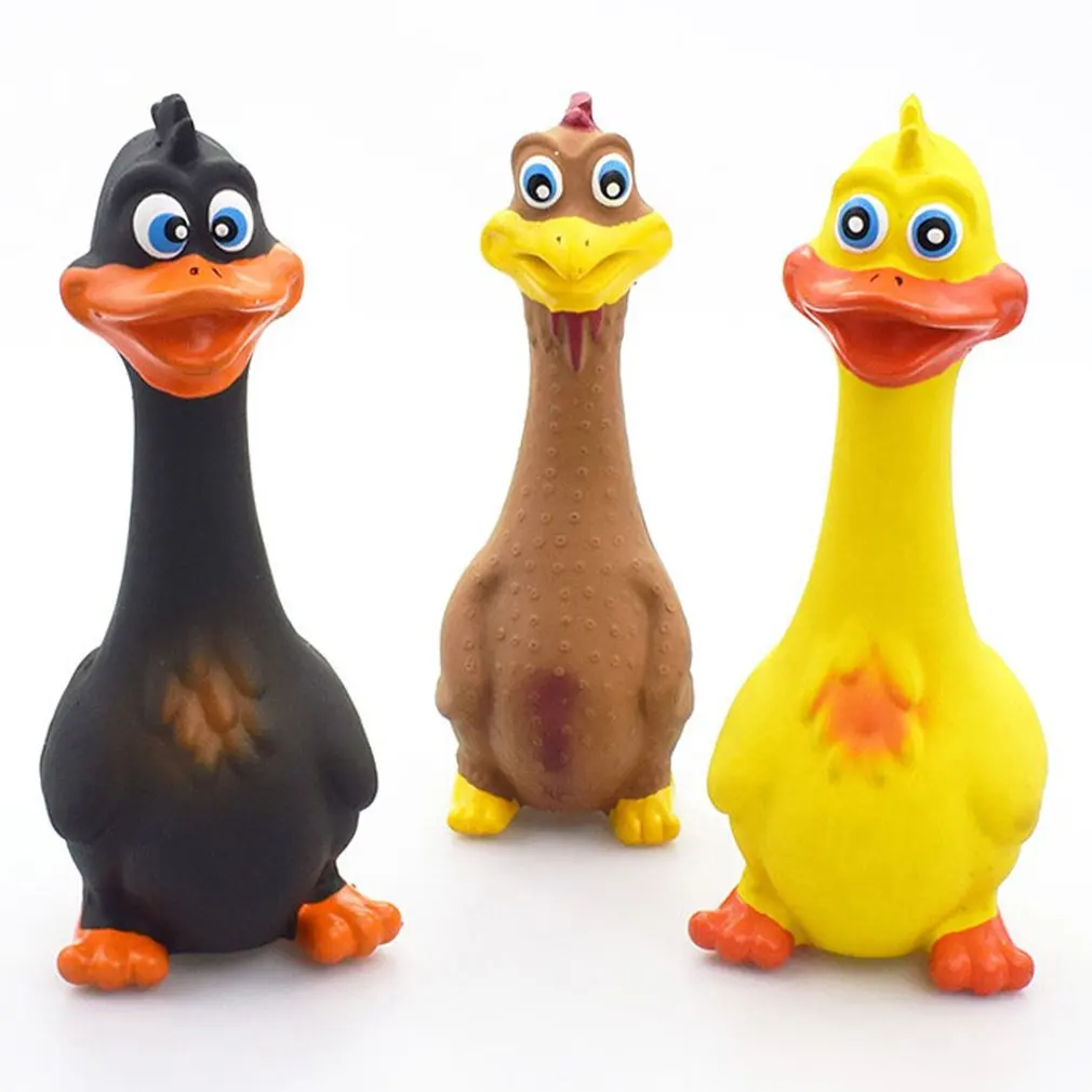 

Игрушка для жевания с пищалкой для собак, агрессивные жевательные игрушки, большая порода, прочная натуральная латексная утка, интерактивная игрушка для щенка, средней собаки