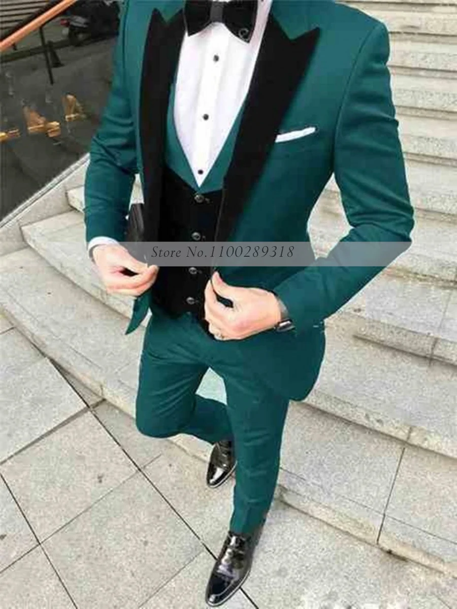 2023 Royal Blue Blazer Pants Black Vest Business Suits Causal Suits Groom Tuxedos For Wedding Terno Masculino Costume Homme 2PCS