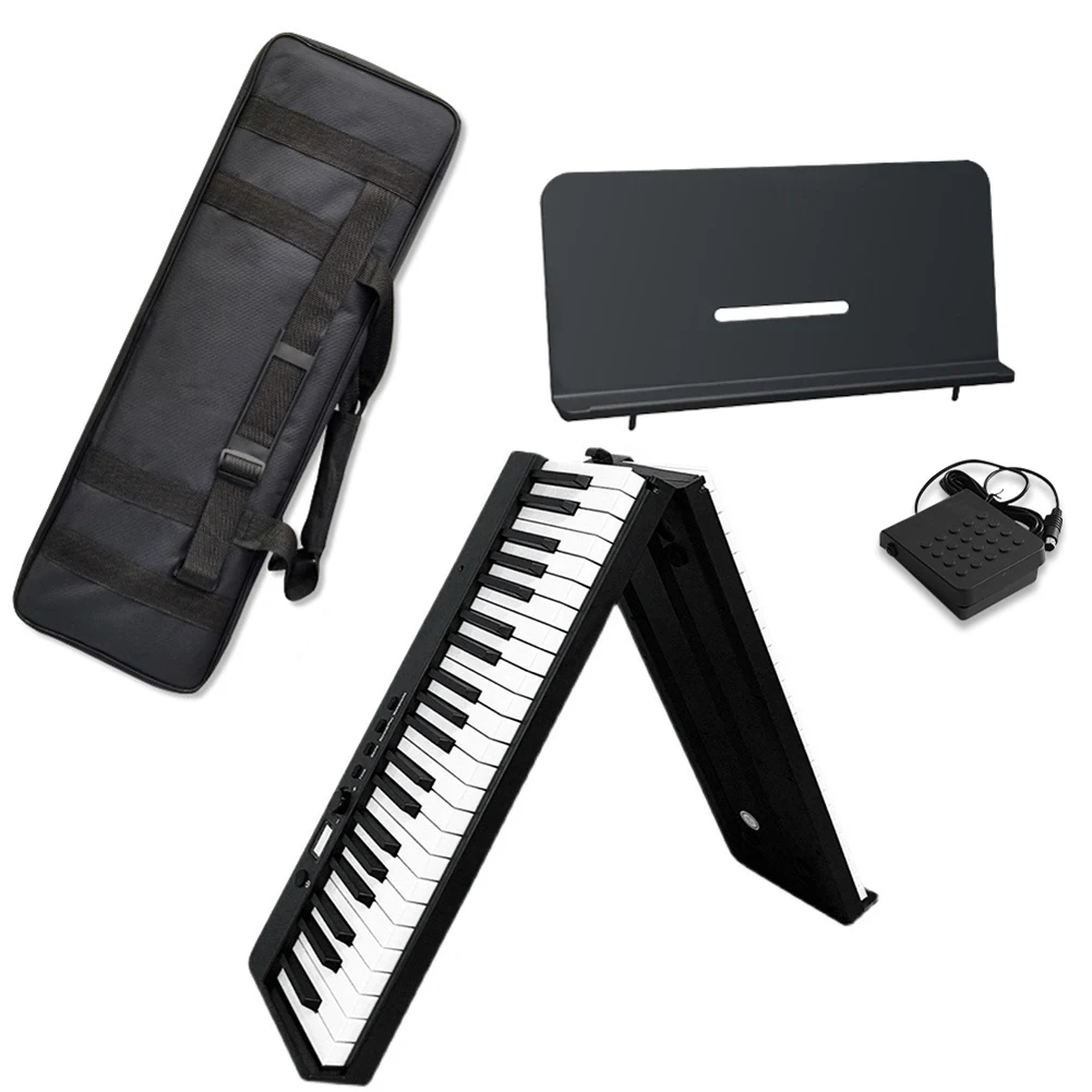 88-Keys Foldable Piano Multifunctional Digital Piano Portable Electronic Keyboard for Student Musical Instrument