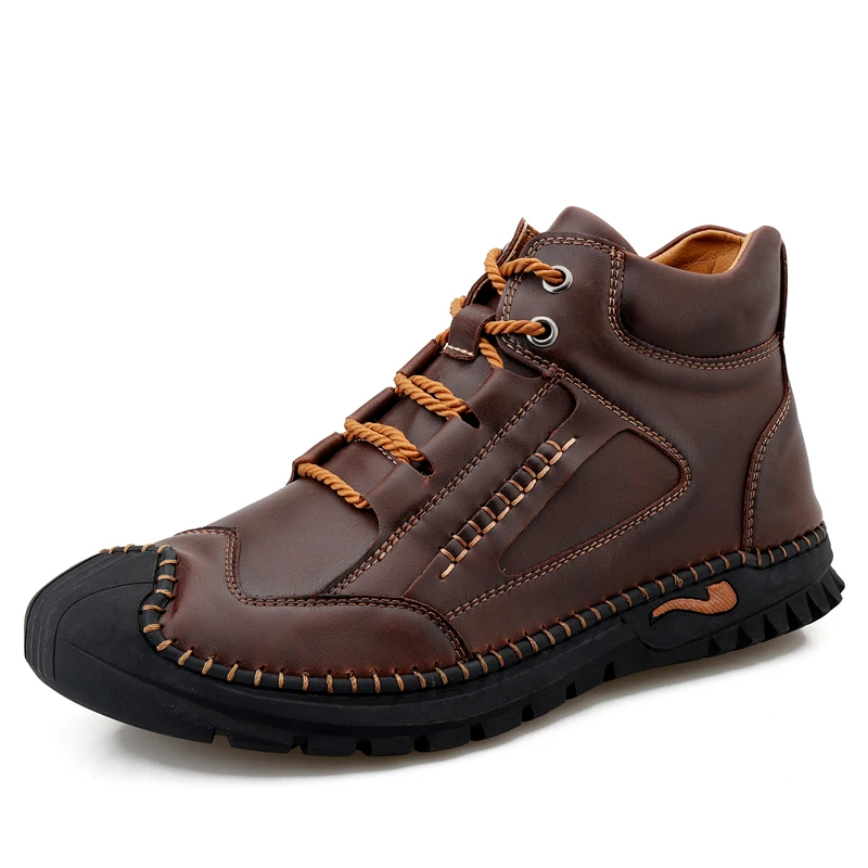 

Men Genuine Leather Boots Tactical military boots Mens Shoes Fashion Large Size Casual Boots Cowhide Men's Real Leather Ankle Bo