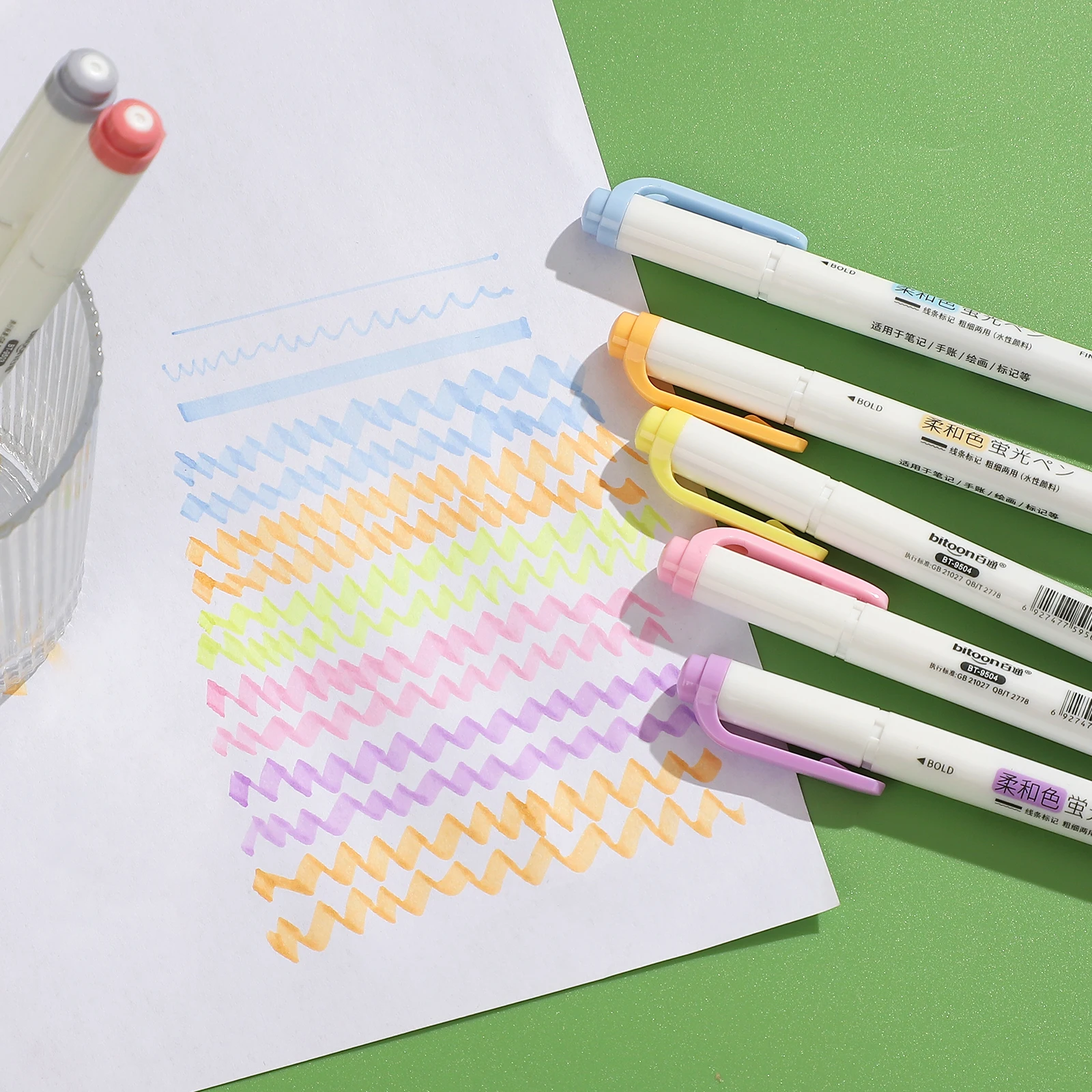 5 teile/satz doppel endige Augenschutz Text marker Set helle Farben Zeichnung Drucks tift kreative DIY Student liefert Briefpapier