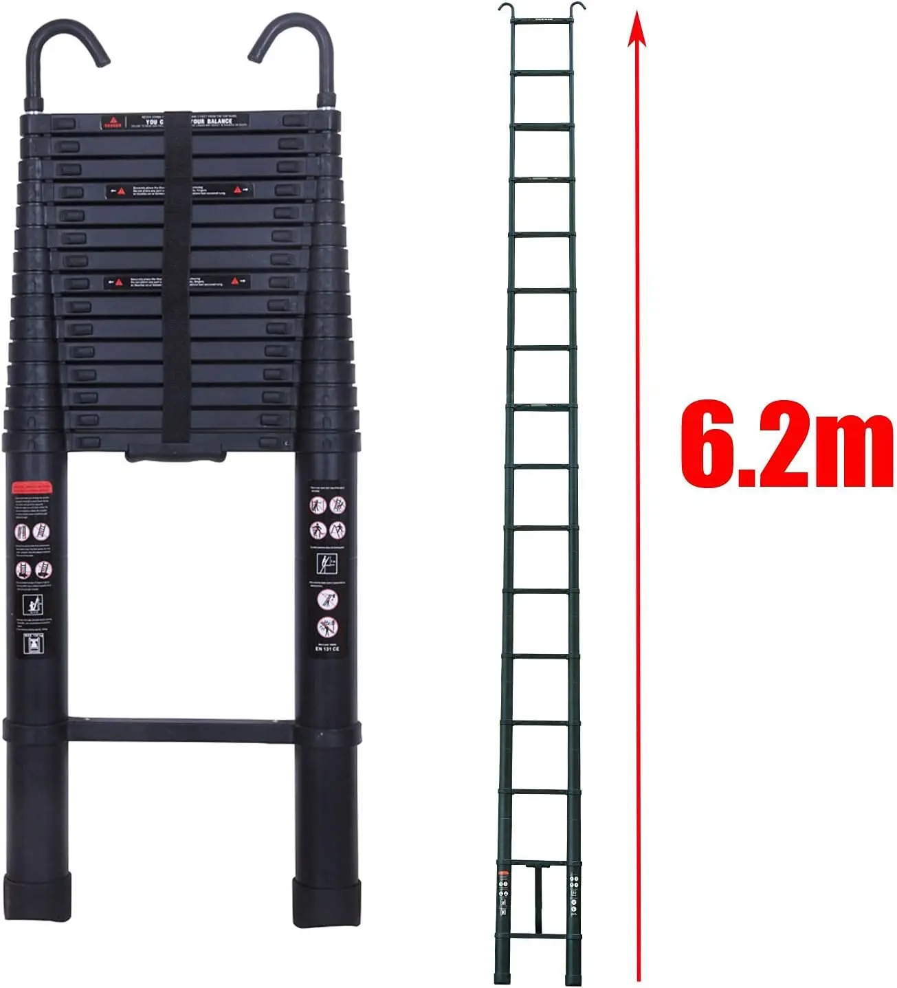 DayPlus 20.3FT/6.2m Telescopic Step Ladder Folding Multi-Purpose 