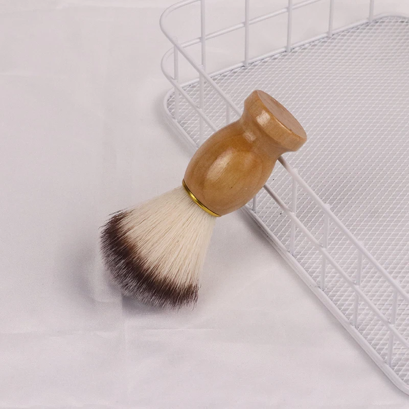 

Nylon Shaving Foam Beard Brush Wooden Handle Brush Men's Facial Cleaning Shaving Tools