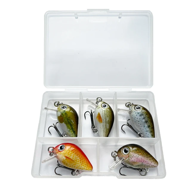 HERCULES 5Pcs/Box Mini Crankbaits Set Fishing Lures Hard Baits