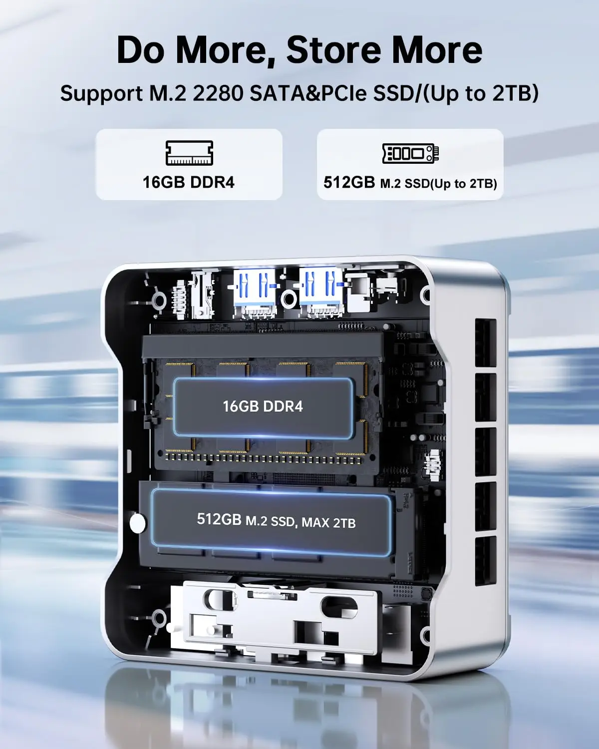 ACEMAGIC Mini PC E2 Mini Computer Alder Lake-N97 16GB DDR4 GB M.2 SSD Windows 11 Pro Micro Desktop Computer Mini PC 6