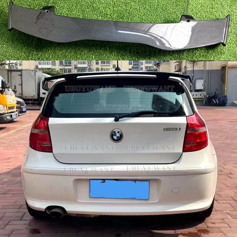 Roof Spoiler for BMW 1 Series E81 E82 E87 E88 2004-2011 REAR WING SPOILER Abs Carbon Look Lip Spoiler Hatchback Universal